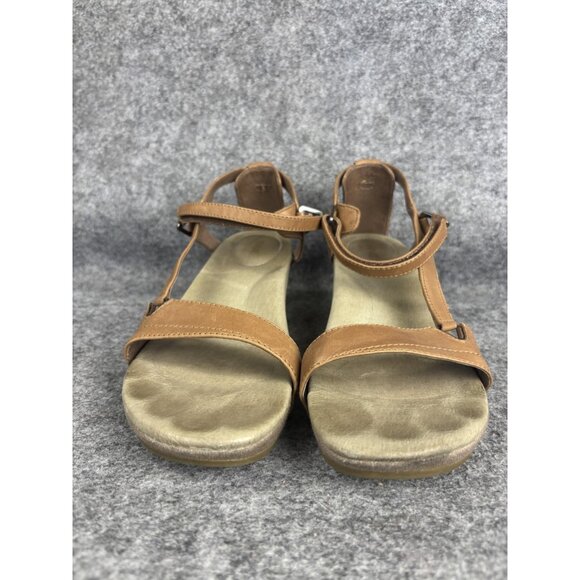 Teva Wedge Sandals Womens Size 8.5 Brown Leather Strappy Ankle Strap 1003989 - Picture 2 of 9